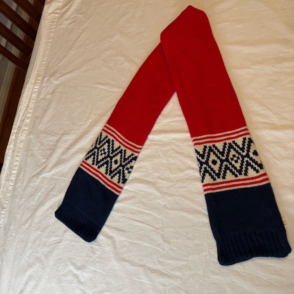 Gap kids colorful red, white and blue, winter scarf. 54” long.